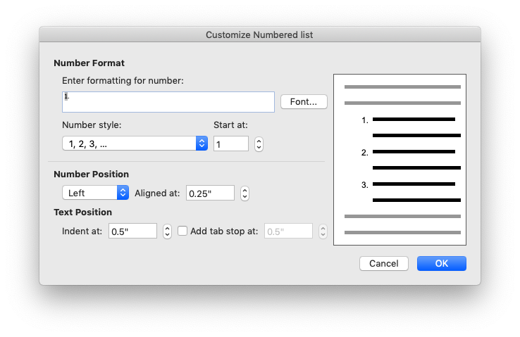remove indent and keep bullets in word for mac
